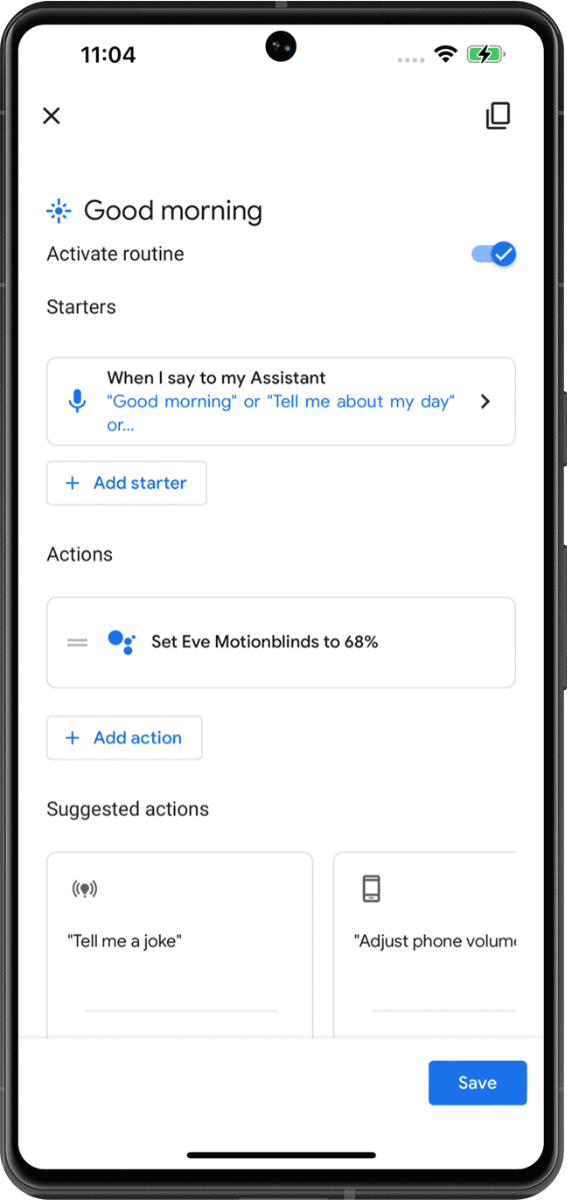 Persoonlijke Google Home routine