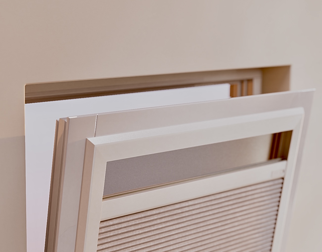 Plisse gordijnen draai kiepraam met Smart Frame